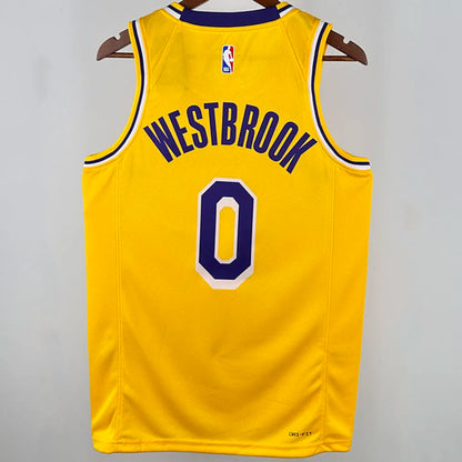 24/25 LA Lakers Yellow Jersey - Westbrook #0 (Hot Pressing)