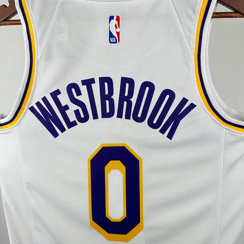 24/25 LA Lakers White Jersey - Westbrook #0 (Hot Pressing)