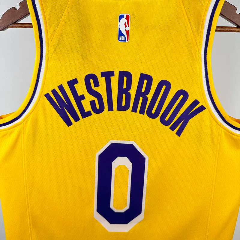 24/25 LA Lakers Yellow Jersey - Westbrook #0 (Hot Pressing)