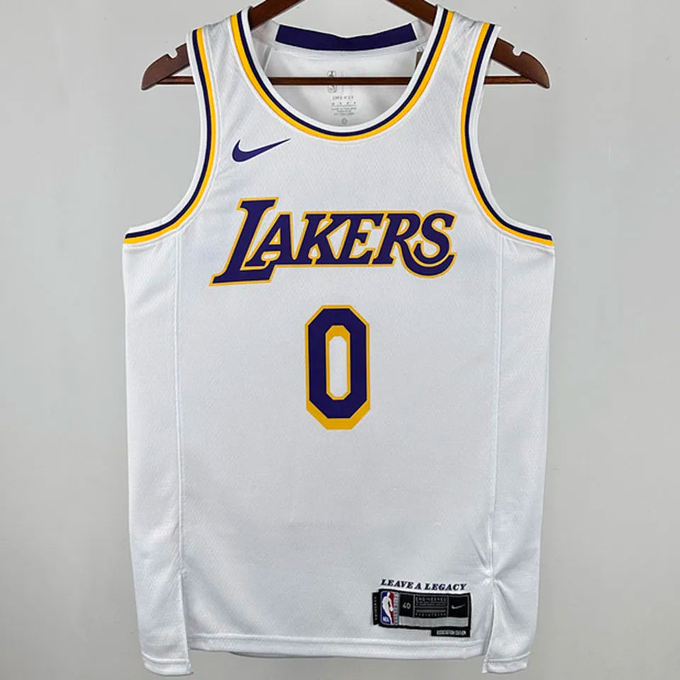 24/25 LA Lakers White Jersey - Westbrook #0 (Hot Pressing)