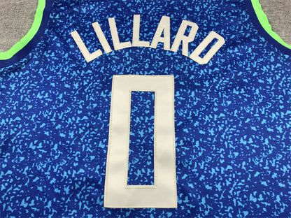 Milwaukee Bucks LILLARD  # 0 Blue New City NBA Jerseys