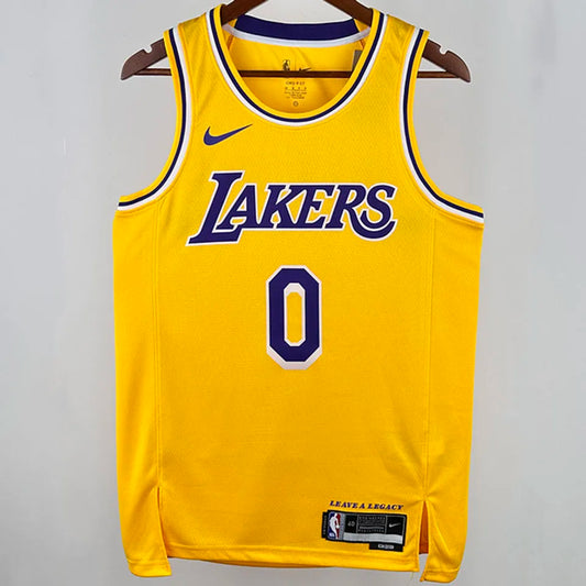 24/25 LA Lakers Yellow Jersey - Westbrook #0 (Hot Pressing)