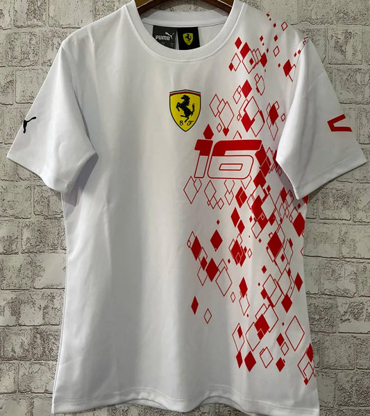 2024 Ferrari White Team T-Shirt - Charles Leclerc #16