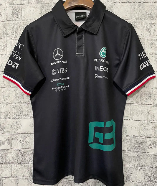 2022 Mercedes Polo Black Team T-Shirt -  George Russell #63