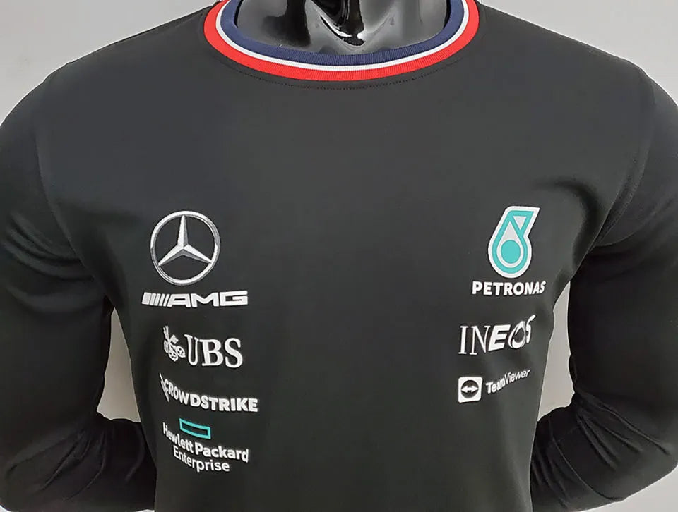 2022 Mercedes Black Long Sleeve Team T-Shirt