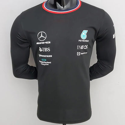 2022 Mercedes Black Long Sleeve Team T-Shirt