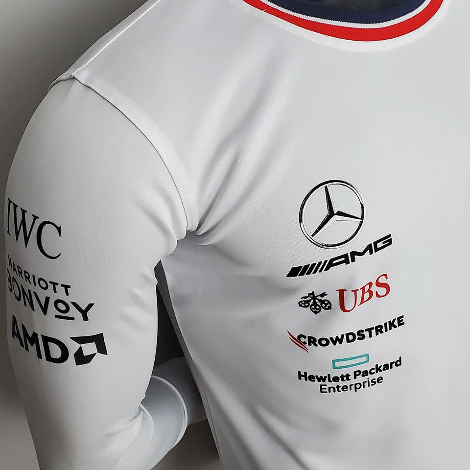 2022 Mercedes White Long Sleeve Team T-Shirt