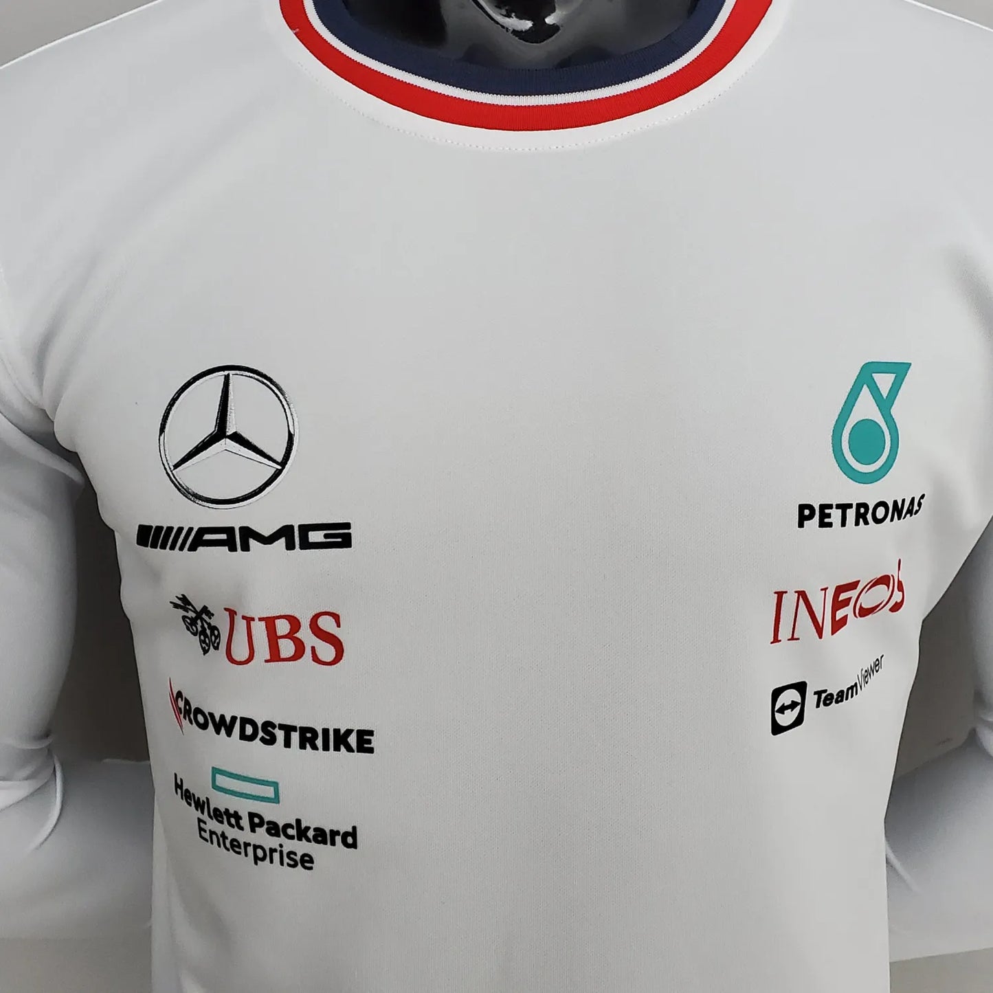 2022 Mercedes White Long Sleeve Team T-Shirt