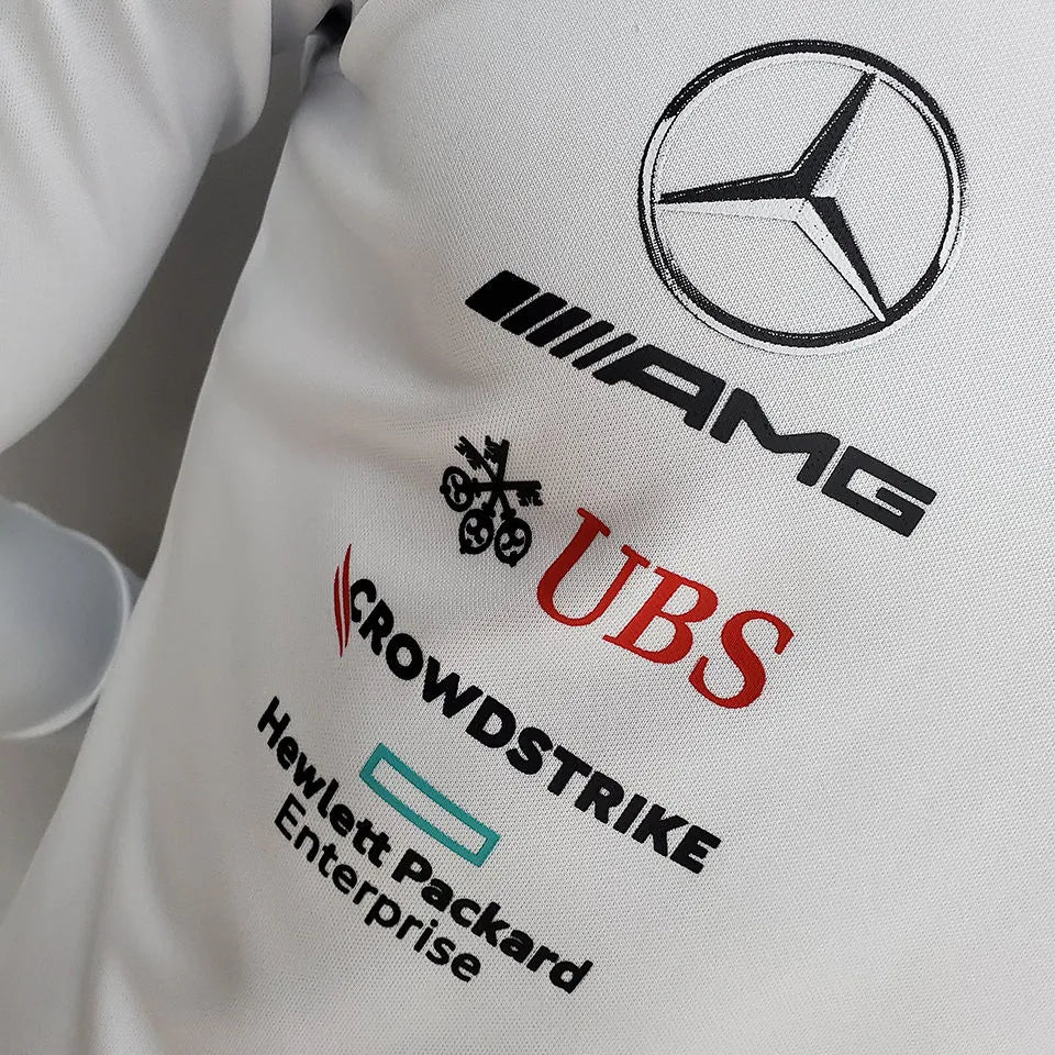 2022 Mercedes White Long Sleeve Team T-Shirt