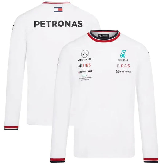 2022 Mercedes White Long Sleeve Team T-Shirt