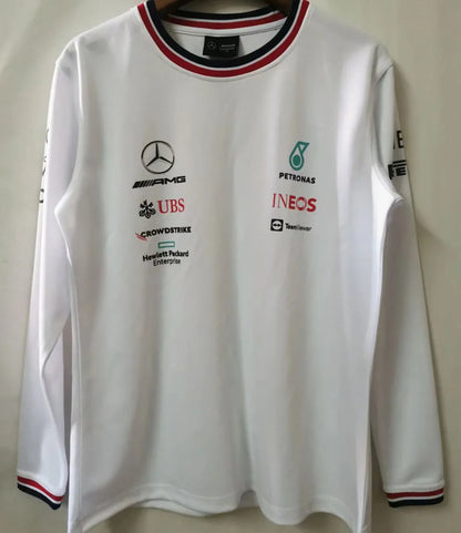 2022 Mercedes White Long Sleeve Team T-Shirt