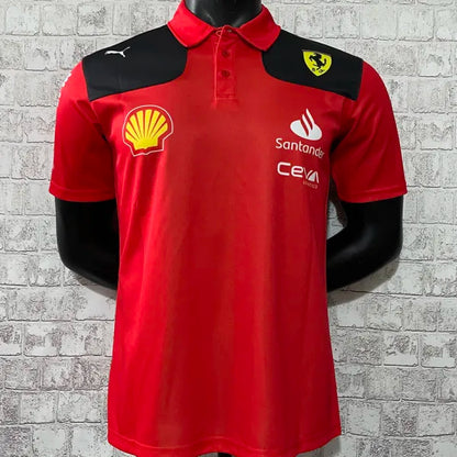 2023 Ferrari Red Polo Team T-Shirt - Charles Leclerc #16