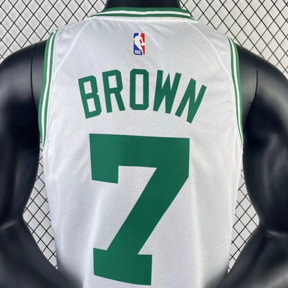 23/24 Celtics White Jersey - Brown #7 (Hot Pressing)