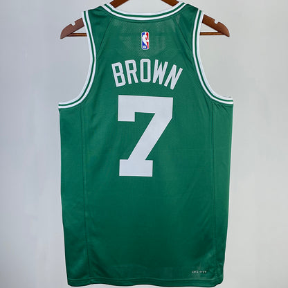 23/24 Celtics Green Jersey - Brown #7 (Hot Pressing)