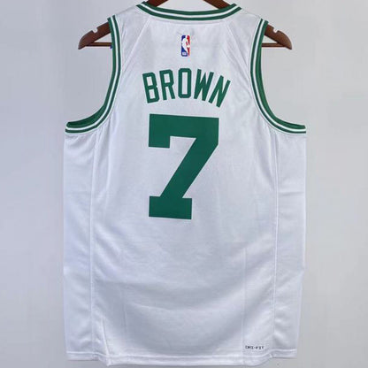 23/24 Celtics White Jersey - Brown #7 (Hot Pressing)