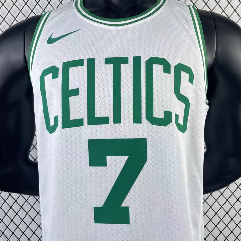 23/24 Celtics White Jersey - Brown #7 (Hot Pressing)