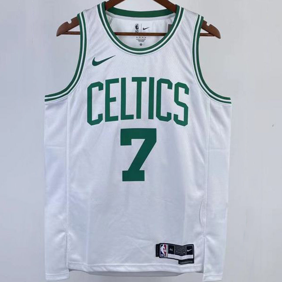 23/24 Celtics White Jersey - Brown #7 (Hot Pressing)