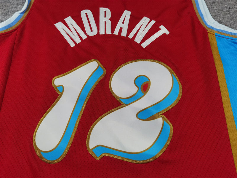 Memphis Grizzlies MORANT # 12 Red City Edition NBA Jerseys