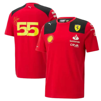 2023 Ferrari Red Team T-Shirt - Carlos Sainz #55