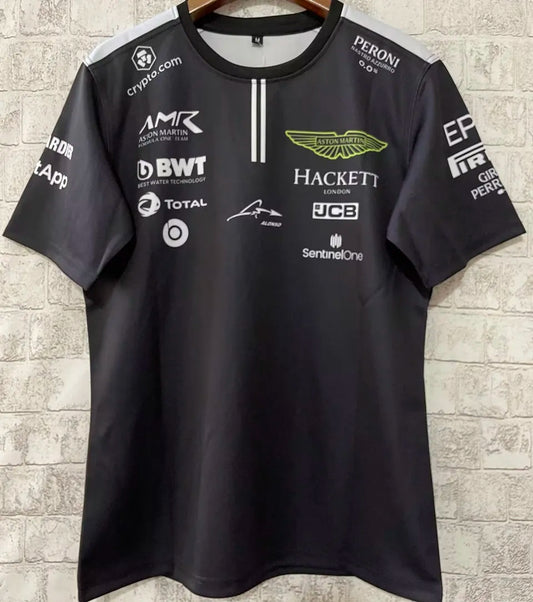 2023 Aston Martin Black Team T-Shirt - Fernando Alonso #14