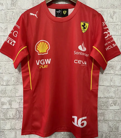 2024 Ferrari Red Team T-Shirt - Charles Leclerc #16