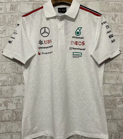 24/25 Mercedes White Polo Team T-Shirt