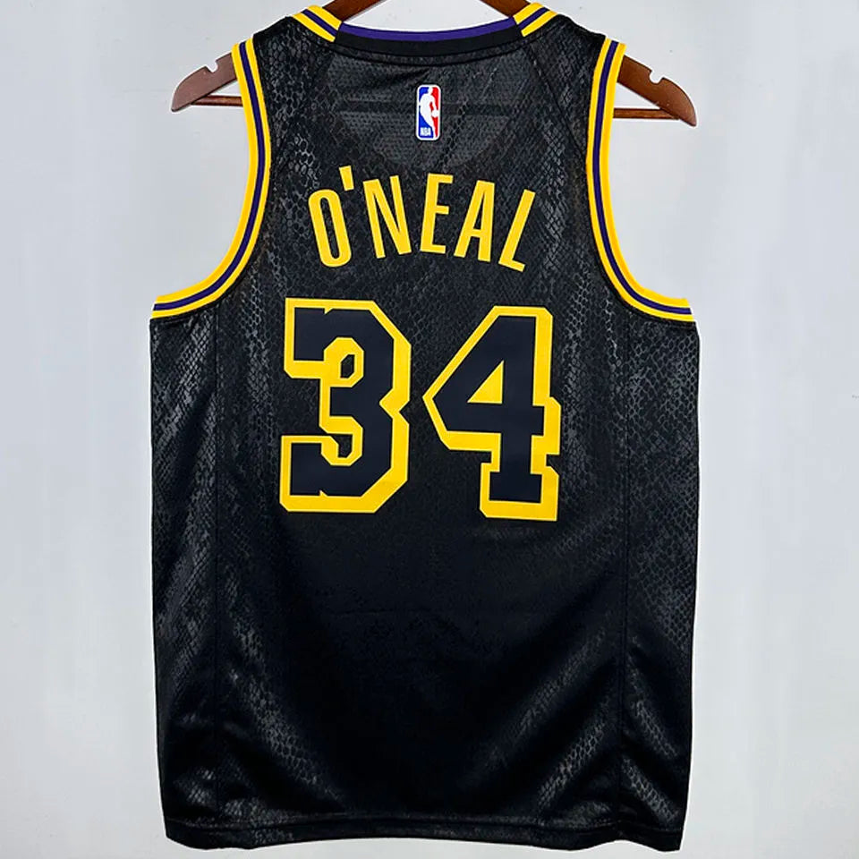 24/25 LA Lakers Black Jersey - O'Neal #34 (Hot Pressing)