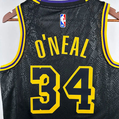 24/25 LA Lakers Black Jersey - O'Neal #34 (Hot Pressing)