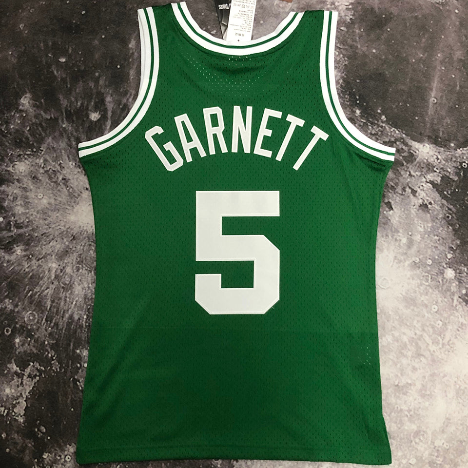 07/08 Celtics Retro Green Jersey - Garnett #5 (Hot Pressing)