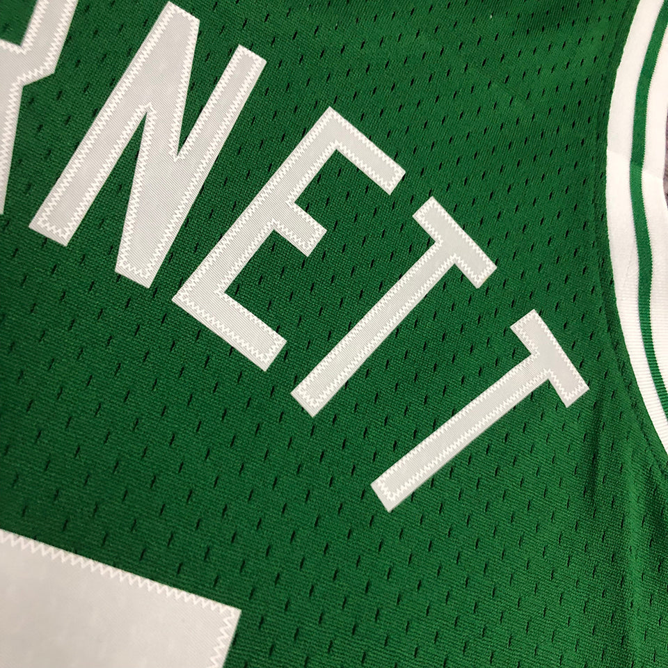 07/08 Celtics Retro Green Jersey - Garnett #5 (Hot Pressing)