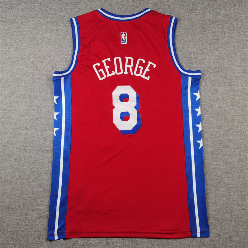 Philadelphia 76ers GEORGE # 8 Red NBA Jerseys