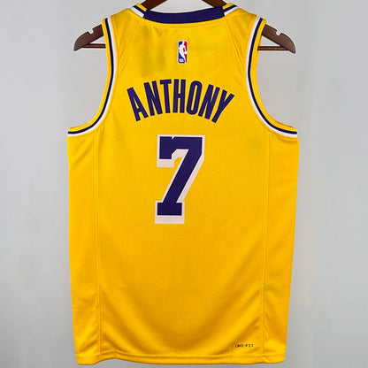 24/25 LA Lakers Yellow Jersey - Anthony #7 (Hot Pressing)