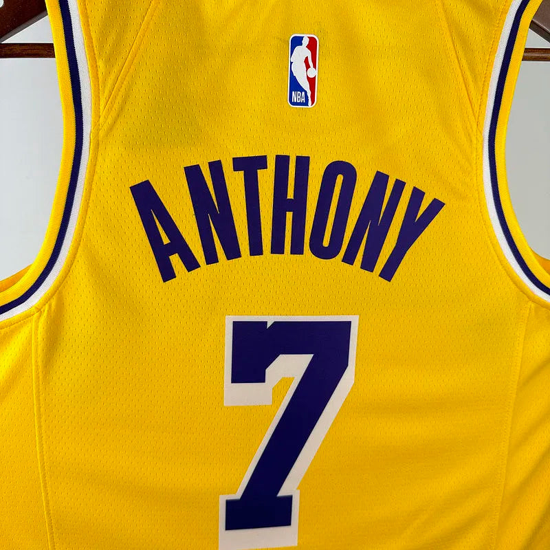 24/25 LA Lakers Yellow Jersey - Anthony #7 (Hot Pressing)