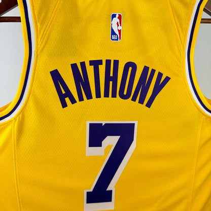 24/25 LA Lakers Yellow Jersey - Anthony #7 (Hot Pressing)