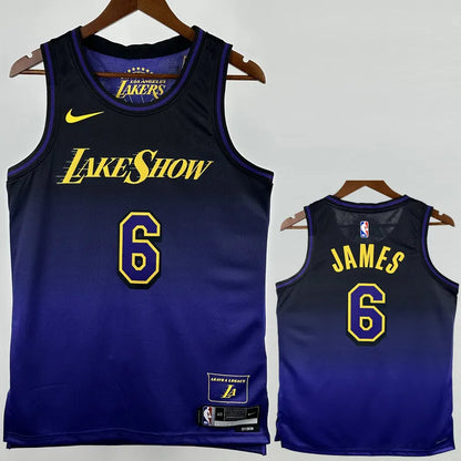 2024-25 LAKERS JAMES #6 Royal blue City Edition Top Quality Hot Pressing NBA Jersey