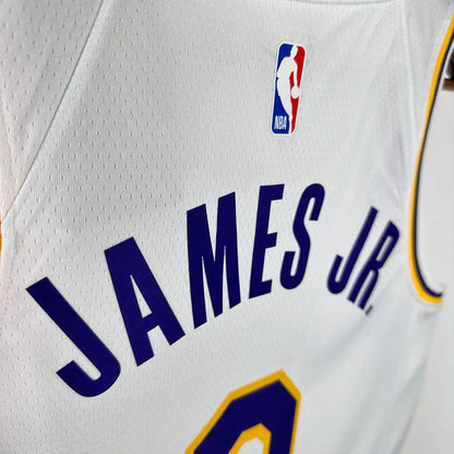 24/25 LA Lakers White Jersey - James Jr. #9 (Hot Pressing)