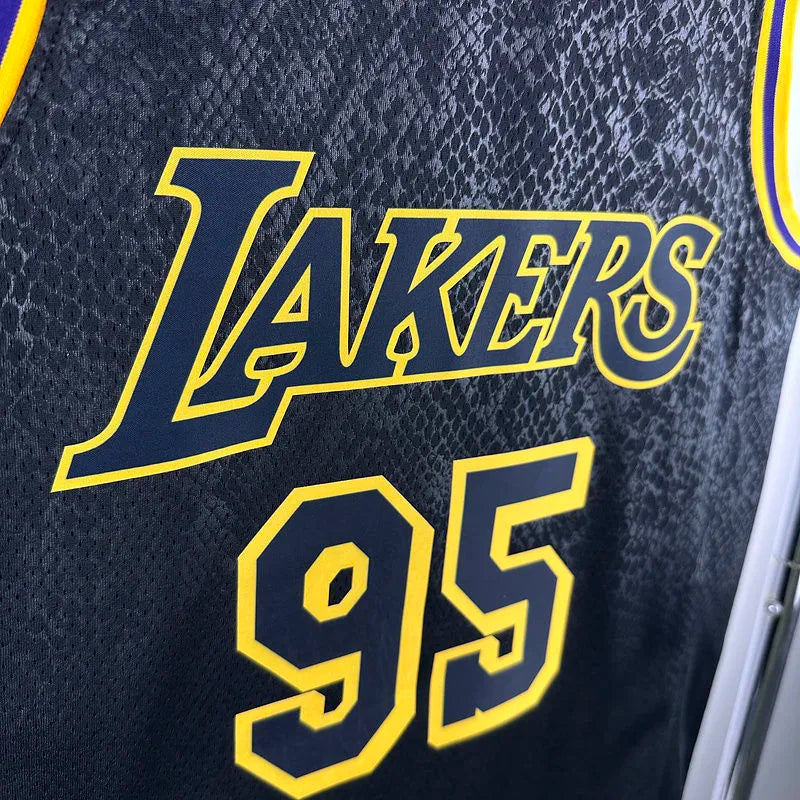 24/25 LA Lakers Black Jersey - Toscano #95 (Hot Pressing)