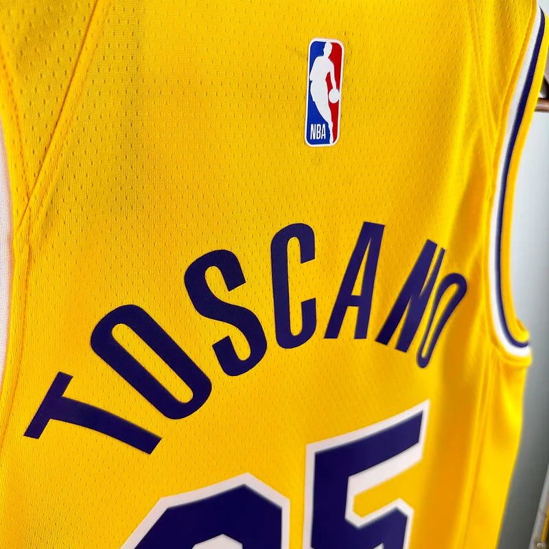 24/25 LA Lakers Yellow Jersey - Toscano #95 (Hot Pressing)