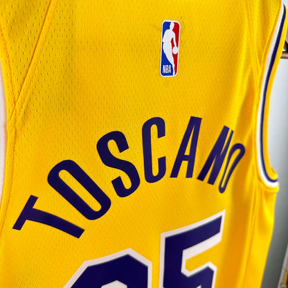 24/25 LA Lakers Yellow Jersey - Toscano #95 (Hot Pressing)