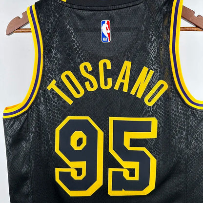 24/25 LA Lakers Black Jersey - Toscano #95 (Hot Pressing)