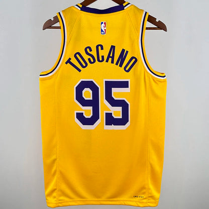 24/25 LA Lakers Yellow Jersey - Toscano #95 (Hot Pressing)