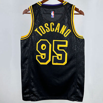 24/25 LA Lakers Black Jersey - Toscano #95 (Hot Pressing)