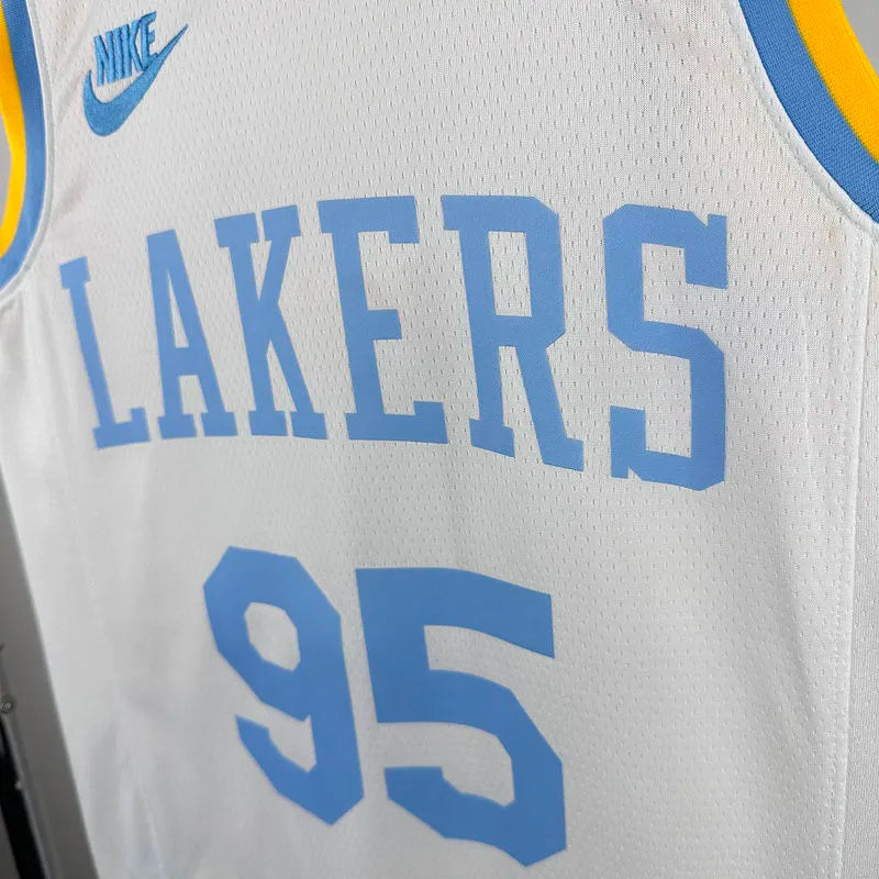 2025 LA Lakers White Jersey - Toscano #95 (Hot Pressing)