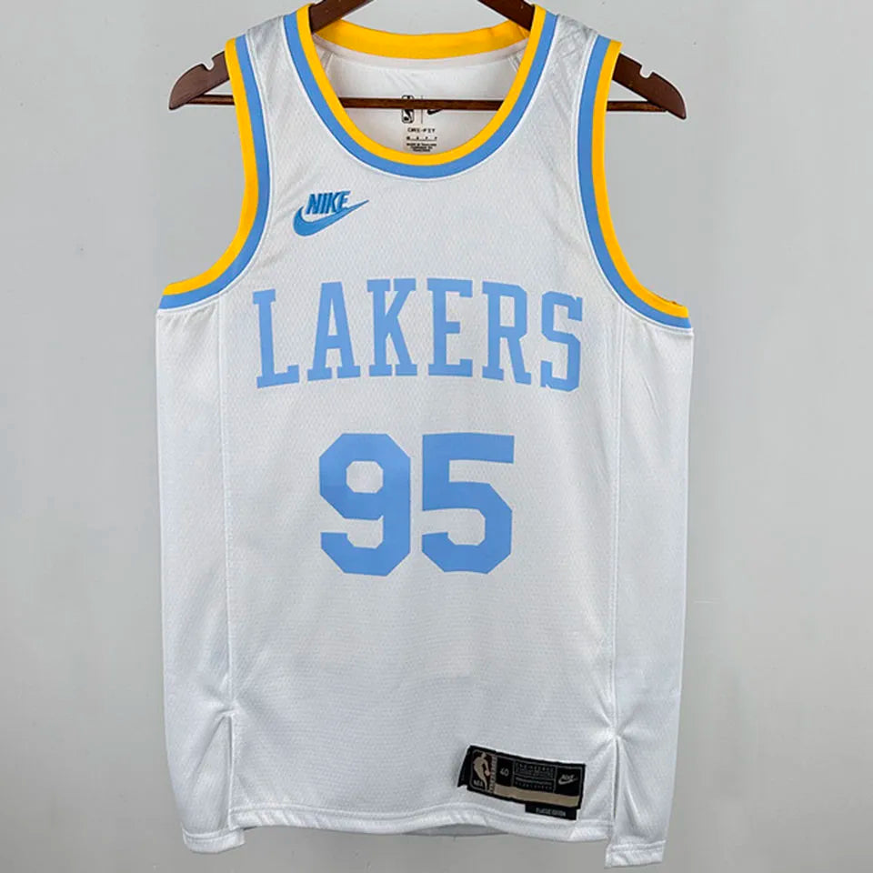 2025 LA Lakers White Jersey - Toscano #95 (Hot Pressing)