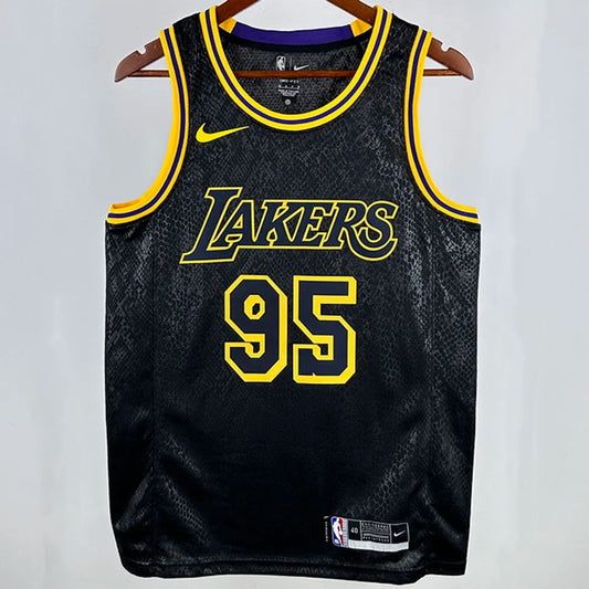 24/25 LA Lakers Black Jersey - Toscano #95 (Hot Pressing)