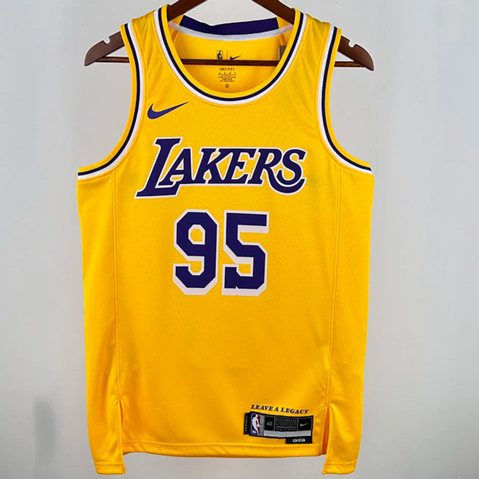 24/25 LA Lakers Yellow Jersey - Toscano #95 (Hot Pressing)