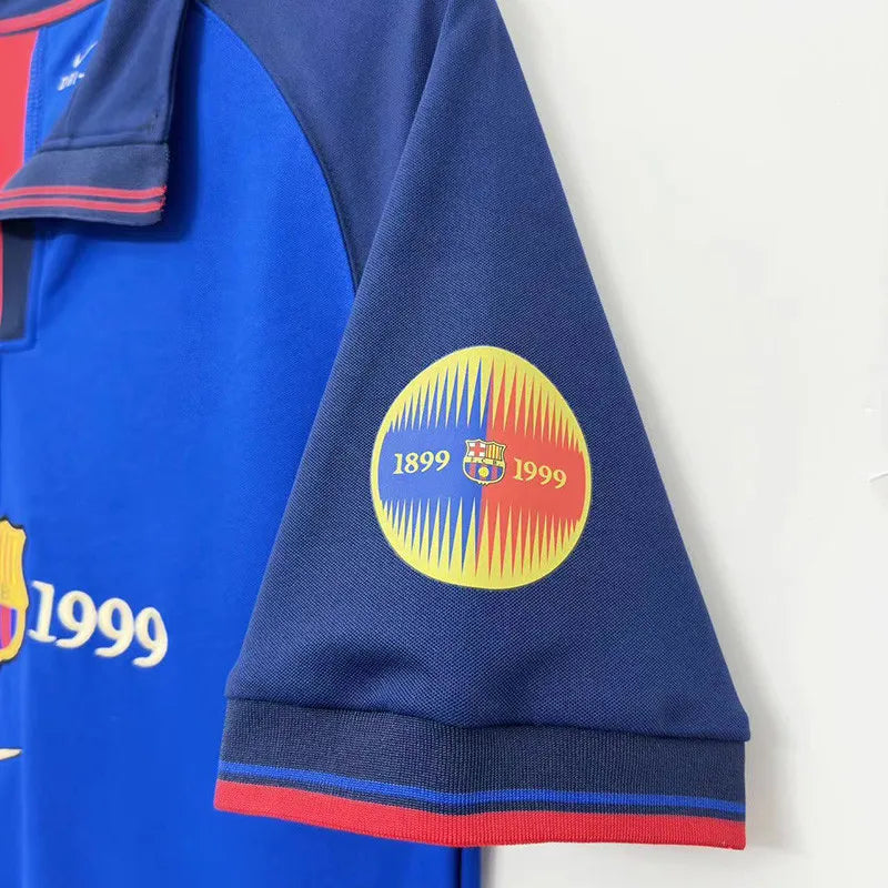 1999 Barcelona Home 100th Anniversary Version Retro Jersey