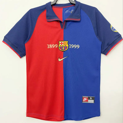 1999 Barcelona Home 100th Anniversary Version Retro Jersey