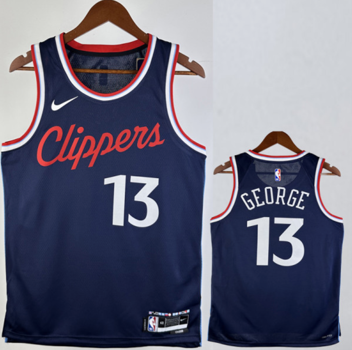 2024-25 Clippers GEORGE #13 Navy Blue Away Top Quality Hot Pressing NBA Jersey