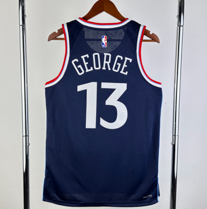 2024-25 Clippers GEORGE #13 Navy Blue Away Top Quality Hot Pressing NBA Jersey